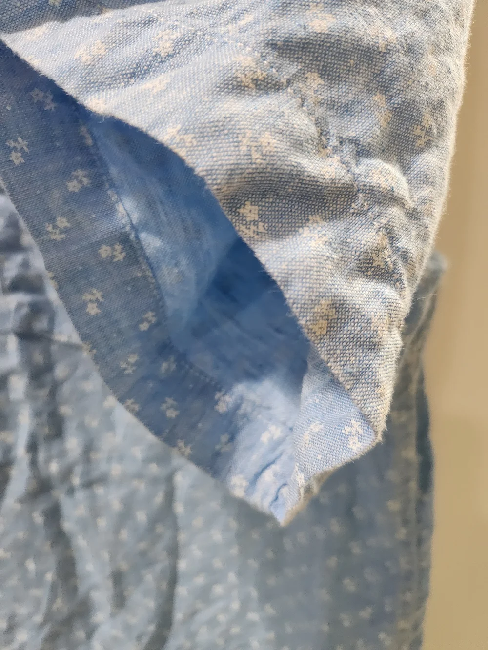 Banana Republic Blue Floral 100% Linen Camden Fit Short Sleeve Shirt Size L